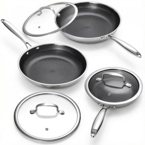 USELUCK Hybrid Non Stick Frying Pans Set, 8 10 12 Inch Set.Pro Coating.