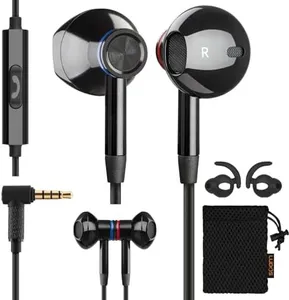 LUDOS NOVA Wired Earbuds in-Ear Headphones, Earphones with Microphone, 5 Year Warranty, 3.5mm Earphones Plug in Ear Buds, Videoconference, Calls Compatible with iPhone, Android, Laptop, Chromebook