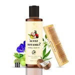 ALVEZ BOTANICA - Herbal Hair Oil | Hair Growth | Fights Hair fall | Prevents Dandruff| Controls Premature Greying of Hair | With 21 Herbal Extracts | Get One Free Neem Wood Comb | 200 ml (Pack Of 1)