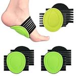 Leikedun 3 Pair Arch Support, Compression Cushioned Plantar Fasciitis Support Plantar Fasciitis Sleeves for Foot Support, Pain Relief & Sore, Flat Feet, Heel Spurs(Black & Green, Thin+Thick)