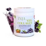 INJA Wellness Veg Collagen Supplement Powder for Women, Men, 100% Vegetarian, No Added Sugar, Improves Skin and Hair Health, Reduce Fine Line and Wrinkles, Blackcurrant Flavour, 150 gm