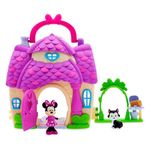 Disney Store Official Minnie Mouse House Play Set, 10 Pc., Toy Figure Set Includes Two Storey House with 4 Play Areas and Carry Handle, Minnie, Figaro, TV with Scrolling Images, Furniture and More
