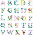 Yolev Iron On Letter Patches, 2 Sets (52 Pieces) A-Z Flower Embroidery Alphabet Patches Glitter Alphabet Patches Sew Embroidered Patches, Alphabet Patches for Clothing