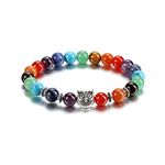 JOVIVI 7 Chakra Healing Crystal Bracelet Women Natural Rainbow Gemstones Yoga Reiki Chakras Stone Beads Anxiety Owl Lucky Bracelet Men Jewellery Mothers Day MUM Gifts