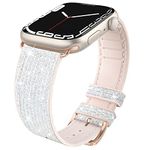 Tuocal Bling Straps Compatible with Apple Watch Strap 38mm 40mm 41mm 42mm(Series 10), Soft Glitter Silicone Sport Replacement Strap Women Men Bracelet for iWatch Series 10 9 8 7 6 5 4 3 2 1 SE