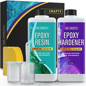 DR CRAFTY Clear Epoxy Resin 64oz Kit for Jewelry Making - Crystal Clear Resin, Art Resin, Epoxy Resin for Tumblers - Complete Epoxy Resin Kit: Quality Epoxy for Art, Jewelry, Resin Molds