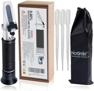 Notimin Alcohol Meter Refractometer Alcohol 0-80% Hand Refractometer for Spirits, Distilled Ethanol with Water Such as Whisky, Brandy, Vodka (Instructions in German)