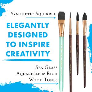 Princeton Neptune Watercolour Brush Set – Synthetic Squirrel, 4-Piece, Short Handle