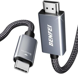 BENFEI Cable USB C a HDMI de 3M [4K@60Hz, Carcasa de Aluminio, Trenzado de Nailon], Thunderbolt 3/4 Compatible con iPhone 15 Pro/MAX, MacBook Pro/Air 2023, iPad Pro, Surface Book 2, Galaxy S23 y más