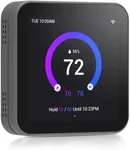 vine Programmable Thermostat for House with 4.0" Touch Screen, WiFi Smart Home Thermostat for AC and Heating, App/Voice Control, Valentine's Day Decorations, C-Wire Required, Grey