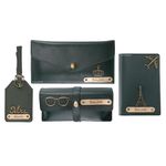 AICA Personalized Name & Charm Leather Wallet Combo Giftset for Women (DarkGreen)| Birthday Wedding Anniversary Gift for Wife Bride Friend Women