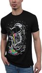 INTO THE AM Premium Graphic Tees Men - Cool Design T-Shirts for Guys Galactic Wisdom L