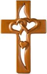 BGCOPPER Marriage Cross for Wall Love Wall Decor, Handmade Wooden Intertwined Heart Wall Cross for Wedding Valentine Christmas Gift (Wood, 10 Inch)