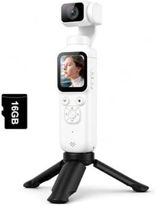 Lmzour 4K Vlogging Camera, Pocket Digital Camera, 330° Rotating Lens