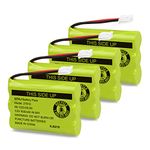 QTKJ Cordless Phone Battery for Motorola SD-7501 MD7161 AT&T 27910 89-1323-00-00 E1112 E2801 TL72108 Vtech I6725 RadioShack 23-959 (4-Pack)