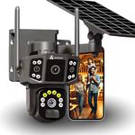 ApnaCam 4G Solar Security Camera – Dual Lens 4MP Wireless Outdoor CCTV, Solar Powered, 2-View Live Display, IR Night Vision, Motion Detection, Two-Way Audio, IP66 Waterproof, 128GB Support, No WiFi