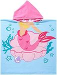 Toddler Hooded Beach Towel for Age 1-6 Years Toddler Baby Girls - Soft Microfiber Super Absorbent Poncho Towel, Multi-use for Bath/Swim/Pool/Shower 23.6 x 23.6 inch