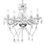 Antique House Mini Crystal Chandelier for Bedroom 5-Light Chrome Acrylic Crystal Chandelier Small Crystal Chandelier Light Fixture