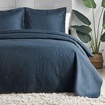 Hansleep Navy Quilt California King Size - Damask Ultrasonic All Season Bedspread California King, Soft Lightweight Coverlet Bedding Set, 3 Pieces (1 Quilt, 2 Pillow Shams)