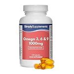 Omega 3 6 9 1000mg Fish Oil Capsules | Supplement Providing Fish Oil, Flaxseed Oil & Sunflower Oil | Contains ALA, EPA & DHA | 120 Capsules