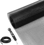 Window Screen, 35" x 118" Screen Door Repair Kit with rubber piping and hand tool, Screen Repair Kit for Sliding Door, Window Screen and Patio Screen (Black)