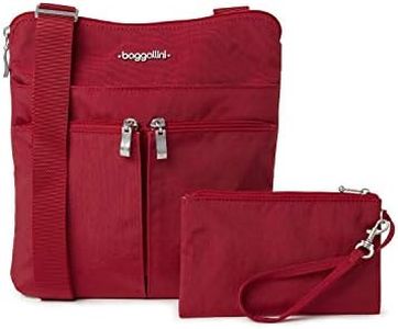 Baggallini Horizon Lightweight Crossbody Bag –Multi-Pocketed, Water Resistant Travel Purse with Removable Wristlet