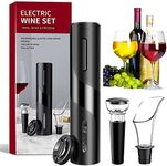 Whixant Electric Wine Opener Set Automatic Corkscrew with Foil Cutter Vacuum Stopper and Wine Aerator Pourer Electric Wine Bottle Opener Gift Set for Dating, Party, House Warming and Wine Lover