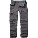 Winebox Walking Hiking Trousers Mens Quick Dry Lightweight Breathable Outdoor Fishing Climbing Travel Cargo Pants(6855-Grey-32)