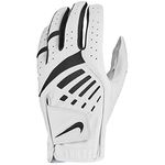 Nike Dura Feel IX Leather 2020 Left Hand Golf Glove (S) (White/Black)