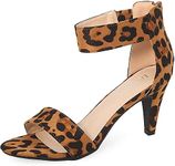 Bella Marie Elysa Women's Open Toe Ankle Strappy Heel Sandal Leopard Suede Size: 5.5 UK