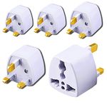 KAVANA (3 pcs) Type G, Universal Flat Pin 3Pin Travel Power Plug Converter Adapter Compatible in UK Countries, England, Scotland, Wales and Ireland (Pack of 5)