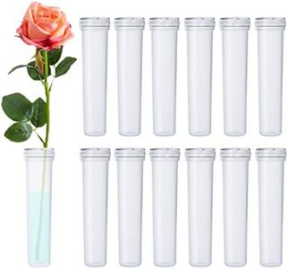 BEADNOVA Flower Water Tubes 2.8 Inch Plastic Water Tubes for Flowers Floral Vials with Caps for Decoration Flower Arrangement (Clear, 60 Pcs)