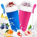 Cosblisvia Slushie Cup Slushy Cup Slushie Maker Machine 2 Pack For Kids Families Students For Home Picnic Summer Festival DIY Frozen Drink Maker Blue Pink