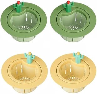 4PCS Cactus Sink Strainer Basket,2026 New Universal Kitchen Sink Drain Strainer Press Automatic Dumping Sink Filter,Multifunctional Anti-Clogging Sink Strainer Basket Filter for Home Bathroom