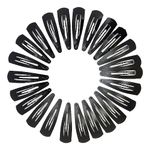 TEMPERIA Tic Tac Hair Clips for Girls (Pack of 24pcs) (5cm) (Matte Black) - Tik Tak Pins for Women