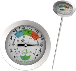 Compost Soil Worm Thermometer - Backyard Compost Thermometer,Soil Thermometer,Plant Thermometer Outdoor Garden with Waterproof Dial,20”Probe for composting bin,in/Outdoor Planting