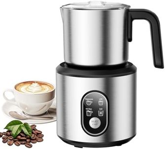 Milk Frother and Steamer, 4-in-1 Automatic Electric Milk Frothers, 24oz Detachable Stainless Steel Jug with Latte Art Spout, Hot & Cold Foam Maker for Coffee, Lattes, Cappuccinos