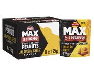 Walkers Max Strong Jalapeño & Cheese Sharing Double Coated Peanuts 175g (Case of 8), Yellow