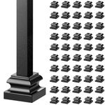 VEVOR Aluminum Alloy Baluster Shoes Stair Flat Shoe with Screw Holes for 1/2 Inch Square Scroll Basket Twist Knuckle Staircase Balusters Metal Spindle Railing, Satin Black (50 Pcs)