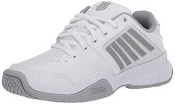 K-Swiss Women's Court Express Tennis Shoe, White/Highrise/Silver, 8