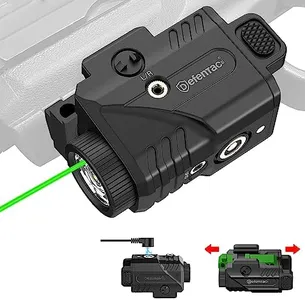 Defentac Pistol Light and Green Laser Sight Combo for Guns, 600lm Tactical Flashlight White LED and Green Beam Combo, Magnetic Charging