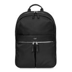 KNOMO Beauchamp Womens 14" Laptop Bag Computer Backpack for Work, College, Travel Daypack Purse, Black, Silver Zip, Daypack Backpacks