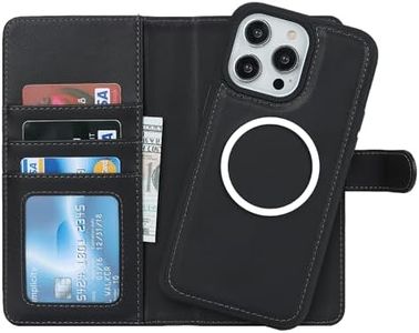 Cavor Wallet Case for iPhone 12 Pro Max/iPhone 13 Pro Max 6.7" Leather Case 2 in 1 Magnetic Detachable Flip Cover Support Magsafe Charging with Stand Feature Card Slots-Black
