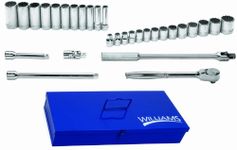Williams WSS-30TB 30-Piece 1/2-Inch Drive Socket and Drive Tool Set with Tool Box