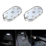 2 PCS Car Led Lights Interior,White Ambient Lighting Interior,USB Rechargeable Car Interior Reading Light