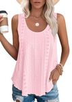 isermeo Women Sexy Summer Cami Tank Top Loose Fit Sleeveless 2024 Trendy Camisole Shirt Light pink M