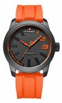 NANVIFORCE Fashion Watches with Silicone Strap Top Brand Luxury Men Watch Sports Waterproof Quartz Watch Men (Orange)