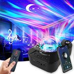 DENGBABA Aurora Star Projector LED Galaxy Night Light with White Noise,Sound Sensor,Bluetooth Speaker,Timer Setting, Moon Lamp Bedroom,Game Room,Theater,Ceiling,Party Decoration, Black