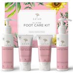 Azah Foot Glow Kit Pedicure Kit for Women for Foot | 2% Salicylic Acid | Foot Scrubber for Dead Skin | Cleanse & Hydrate | Foot De-Tan Cream | Foot Cream for Cracked Heels | Feet Dead Skin Remover