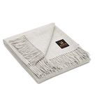 100% Baby Alpaca Wool Lightweight Throw Blanket Solid Color Design Baby Alpaca Wool Blankets for Bed Couch Sofa Soft Warm Peru 72" x 52" (Silver Gray)